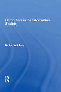 Cover image: Computers In The Information Society 1st edition 9780367153137