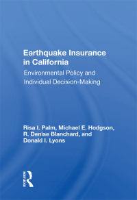 Titelbild: Earthquake Insurance In California 1st edition 9780367015930