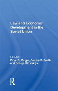 Cover image: Law And Economic Development In The Soviet Union 1st edition 9780367169138