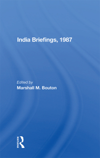 Cover image: India Briefing, 1987 1st edition 9780367005467