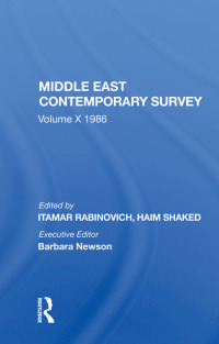 صورة الغلاف: Middle East Contemporary Survey, Volume X, 1986 1st edition 9780367153113