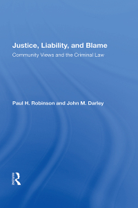 صورة الغلاف: Justice, Liability, And Blame 1st edition 9780367159825