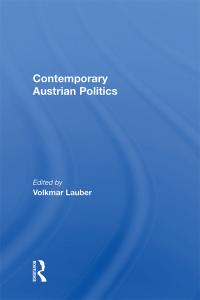 Cover image: Contemporary Austrian Politics 1st edition 9780367159504