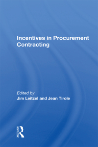 Cover image: Incentives In Procurement Contracting 1st edition 9780367157883