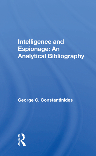 Imagen de portada: Intelligence And Espionage 1st edition 9780367019822