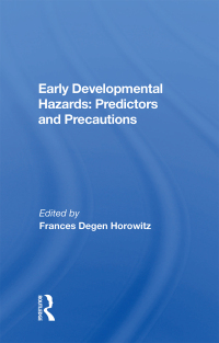 Cover image: Early Developmental Hazards 1st edition 9780367170844