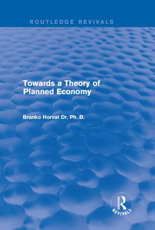 Cover image: Towards a Theory of Planned Economy 1st edition 9781138037366
