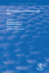 Cover image: The Yearbook of Consumer Law 2007 1st edition 9781138365230