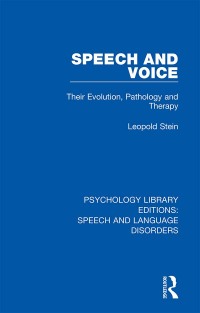 Cover image: Speech and Voice 1st edition 9781138358898