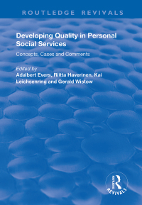 Cover image: Developing Quality in Personal Social Services 1st edition 9781138351455