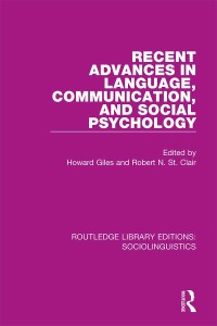 Cover image: Recent Advances in Language, Communication, and Social Psychology 1st edition 9781138352865