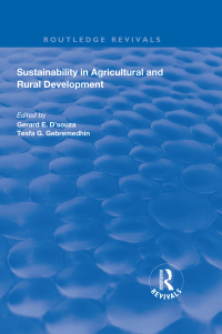 Imagen de portada: Sustainability in Agricultural and Rural Development 1st edition 9781138346116