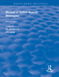 Cover image: Manual of Online Search Strategies 2nd edition 9781138324954