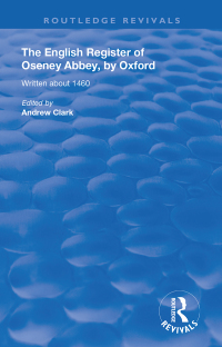 Imagen de portada: The English Register of Oseney Abbey, by Oxford 1st edition 9781138625266