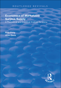 Cover image: Economics of Marketable Surplus Supply 1st edition 9781138624610