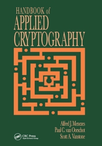 Cover image: Handbook of Applied Cryptography 1st edition 9781138385979