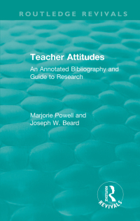 Imagen de portada: Teacher Attitudes 1st edition 9781138597334