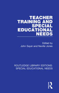 Imagen de portada: Teacher Training and Special Educational Needs 1st edition 9781138594395