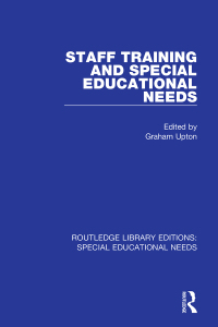 Imagen de portada: Staff Training and Special Educational Needs 1st edition 9781138594166