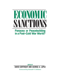 Imagen de portada: Economic Sanctions 1st edition 9780813389097