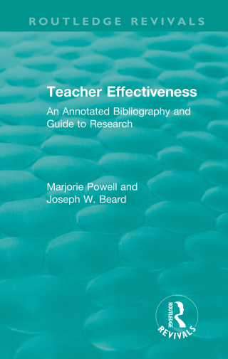 Imagen de portada: Teacher Effectiveness 1st edition 9781138587731