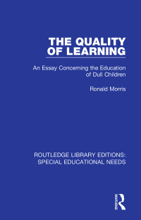 Titelbild: The Quality of Learning 1st edition 9781138587601