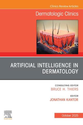 Cover image: Artificial Intelligence in Dermatology, An Issue of Dermatologic Clinics 9780443346972