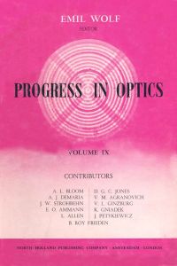 Imagen de portada: Progress in Optics Volume 9 9780444101112