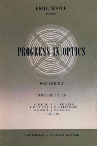 Cover image: Progress in Optics Volume 12 9780444105714