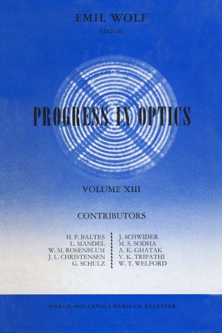 Cover image: Progress in Optics Volume 13 9780444108067