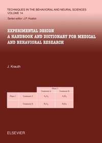 Omslagafbeelding: Experimental Design: A Handbook and Dictionary for Medical and Behavioral Research 9780444506375