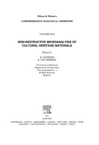 Cover image: Non-destructive Micro Analysis of Cultural Heritage Materials 9780444507389