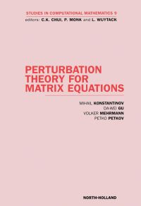 Cover image: Perturbation Theory for Matrix Equations 9780444513151