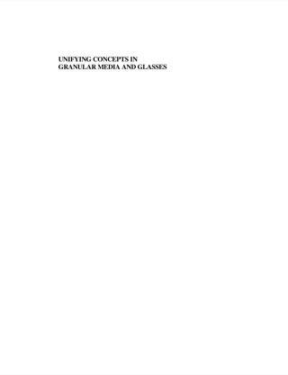 Cover image: Unifying Concepts in Granular Media and Glasses: From the Statistical Mechanics of Granular Media to the Theory of Jamming 9780444516077