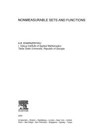 Cover image: Nonmeasurable Sets and Functions 9780444516268