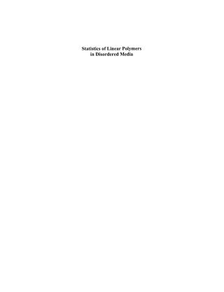 Imagen de portada: Statistics of Linear Polymers in Disordered Media 9780444517098
