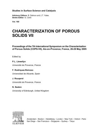 Cover image: Characterization of Porous Solids VII: Proceedings of the 7th International Symposium on the Characterization of Porous Solids (COPS-VII), Aix-en-Provence, France, 26-28 May 2005 9780444520227
