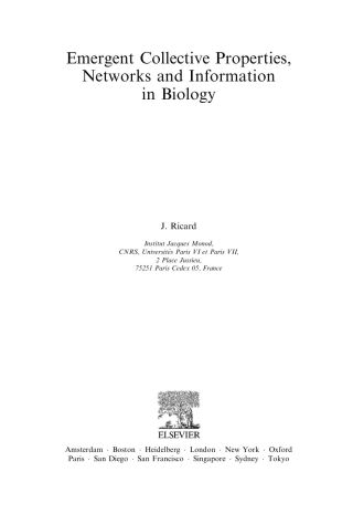 Cover image: Emergent Collective Properties, Networks and Information in Biology 9780444521590