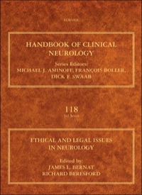 Cover image: Ethical and Legal Issues in Neurology: Handbook of Clinical Neurology Series 3 (edited by Aminoff, Boller and Swaab) 9780444535016