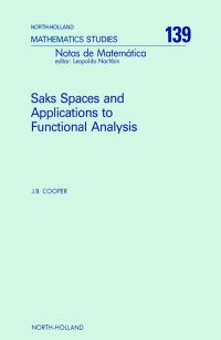 Cover image: Saks Spaces and Applications to Functional Analysis 2nd edition 9780444702197