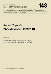Cover image: Recent Topics in Nonlinear PDE III 9780444703170