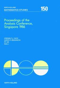 Imagen de portada: Proceedings of the Analysis Conference, Singapore 1986 9780444703415