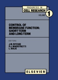 صورة الغلاف: Control of Membrane Function: short-term and long-term 9780444811257