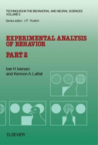 表紙画像: Experimental Analysis of Behavior 9780444812513
