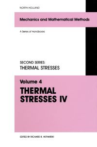 Imagen de portada: Thermal Stresses IV 9780444815712