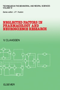 Cover image: Neglected Factors in Pharmacology and Neuroscience Research: Biopharmaceutics, Animal Characteristics, Maintenance, Testing Conditions 9780444818713