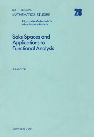 Cover image: Saks spaces and applications to functional analysis 9780444851000