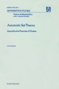 صورة الغلاف: Axiomatic Set Theory 9780444861788