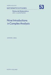 Cover image: Nine Introductions in Complex Analysis 9780444862266