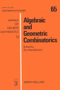 表紙画像: Algebraic and Geometric Combinatorics 9780444863652